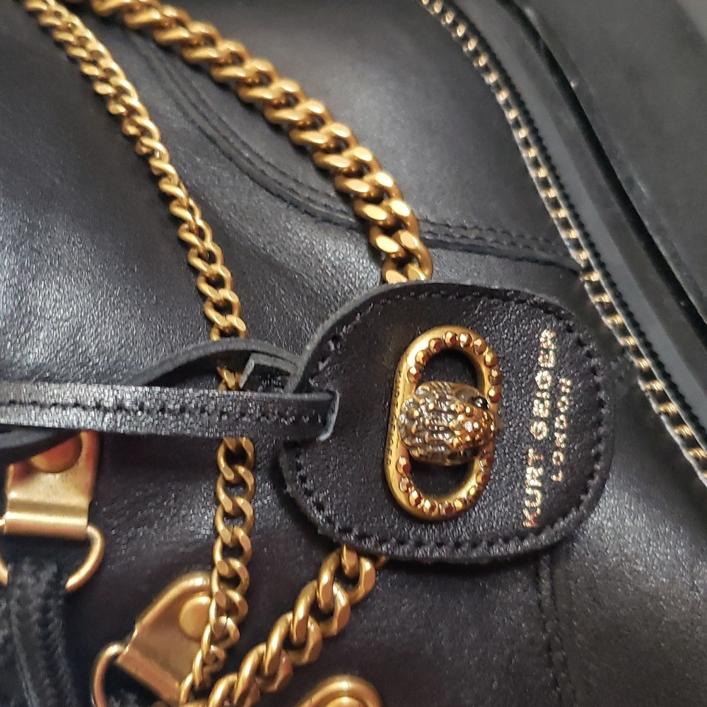 Kurt Geiger Combat Grunge Whimsigoth Black Leather Ankle Boot 6.5 (36.5) New - Picture 12 of 13